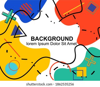 abstract background. Memphis design, retro elements for web, vintage, advertisements, commercial banners, posters, flyers, billboards, sales. Trendy halftone vector collection of geometric shapes