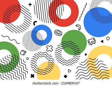 Abstract background with Memphis design style.