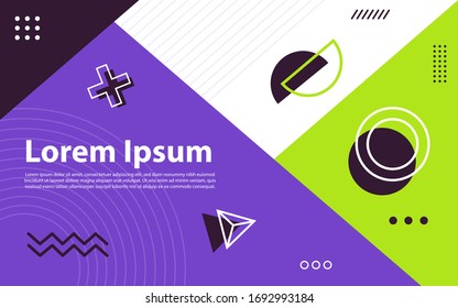 Abstract background with memphis geometric elements.