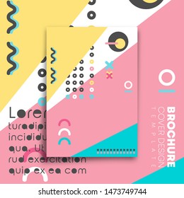 Abstract background with memphis minimal design for flyer, poster, brochure cover, typography or other printing products. Vector illustration.