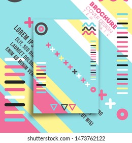 Abstract background with memphis minimal design for flyer, poster, brochure cover, typography or other printing products. Vector illustration.