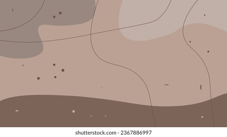 Abstract Background Memphis Style Beige Brown Beauty Vector Design
