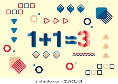 Abstract background in The Memphis style. Chaotically arranged geometric shapes and text discount. Vector illustration