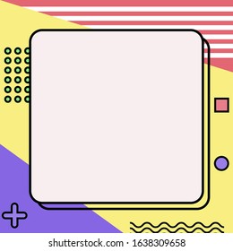 Abstract background in memphis style. Geometric textures