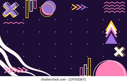 Abstract background with Memphis style and geometric shaped elements