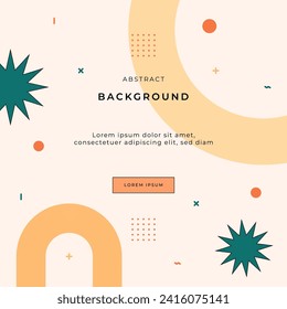 abstract background with memphis style geometric shapes peach orange
