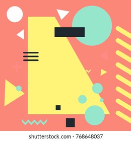 Abstract background in memphis style. Geometric textures