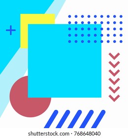 Abstract background in memphis style. Geometric textures