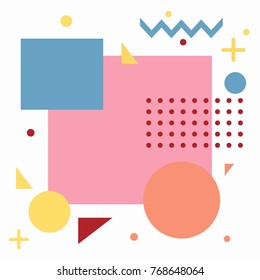 Abstract background in memphis style. Geometric textures