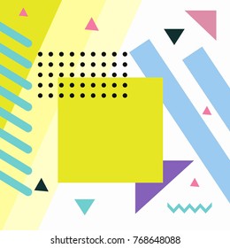 Abstract background in memphis style. Geometric textures