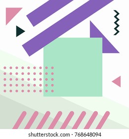 Abstract background in memphis style. Geometric textures