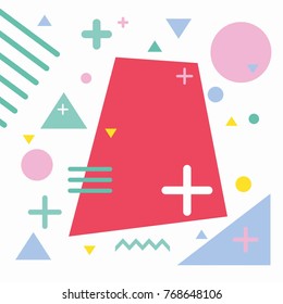 Abstract background in memphis style. Geometric textures