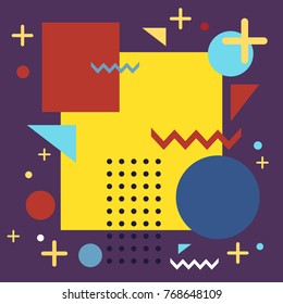 Abstract background in memphis style. Geometric textures