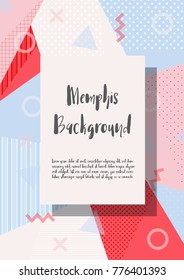Abstract background. Memphis style with pastel color. Have space for editing.