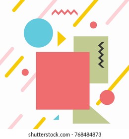 Abstract background in memphis style. Retro texture