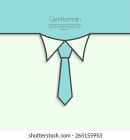 Abstract background with men ties. Shirt collar and necktie. 