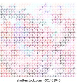 Abstract Background Mesh with Multicolored Threads. Strands of all shades of Red, Pink, Blue and Violet.