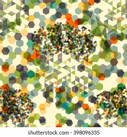 Abstract background with messy colorful polygon shapes