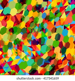 Abstract background with messy colorful polygon shapes