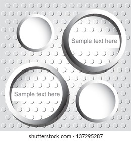 abstract background with metal circles and text