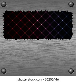 Abstract background with metal frame. Vector illustration. eps10