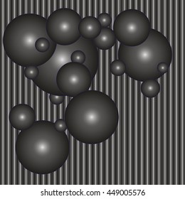 Abstract background, metal, molecules, sphere