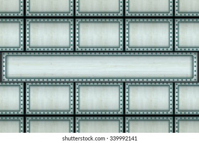 Abstract background of metal sheets with rivets.