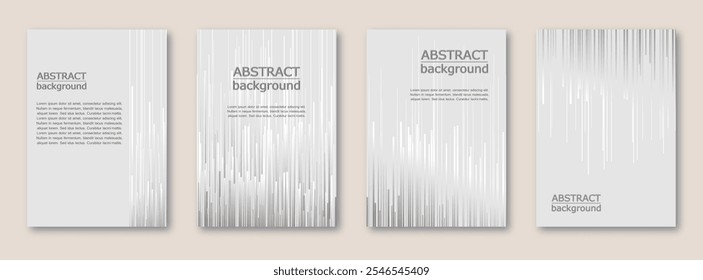 abstract background with metal stripes. set of modern geometric design template with glowing lines. elegant concept en monochrome grey tones. for cover, poster, banner, backdrop, greeting, invitation