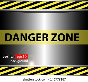 Abstract background, metal template with warning stripe