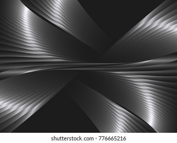 Abstract background with metal waves. Vector illustration