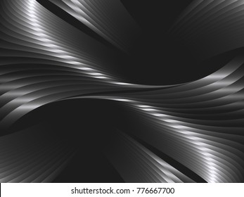 Abstract background with metal waves. Vector illustration