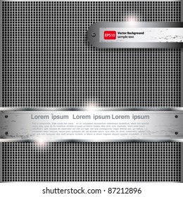 Abstract background with metall banners, vector.