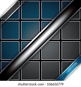 Abstract background, metallic blue brochure, vector