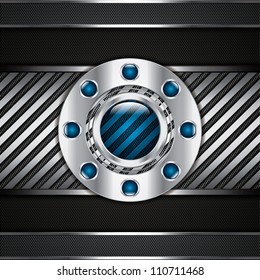 Abstract background, metallic blue brochure, vector