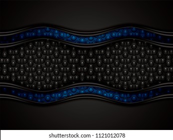 Abstract background, metallic blue brochure, vector