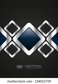 Abstract background, metallic blue brochure, vector