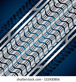 Abstract background, metallic blue brochure, vector 