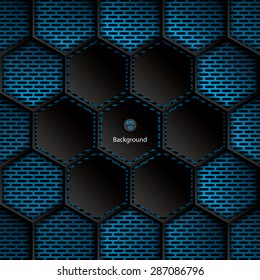 Abstract background, metallic blue brochure, vector