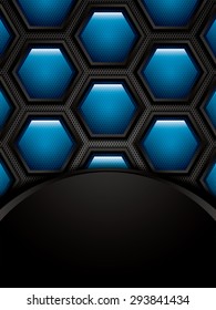 Abstract background, metallic blue brochure, vector