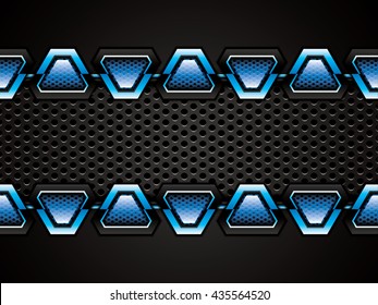 Abstract background, metallic blue brochure, vector