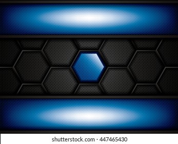 Abstract background, metallic blue brochure, vector