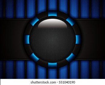 Abstract background, metallic blue brochure, vector