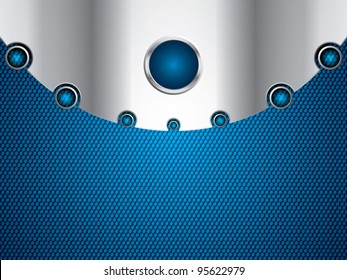 Abstract background, metallic blue brochure, vector