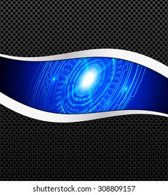 Abstract background, metallic and blue technology , vector 