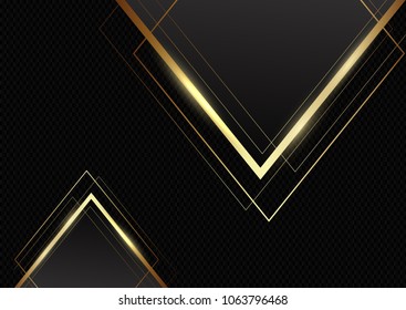 Abstract background with metallic gold triangles on carbon fibre texture