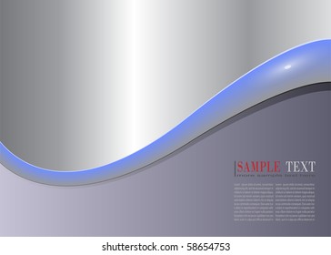 Abstract  background metallic grey wave, vector.
