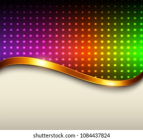 Abstract background, metallic with rainbow dots pattern, vector illustration.