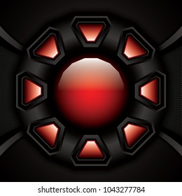 Abstract background, metallic red brochure, vector