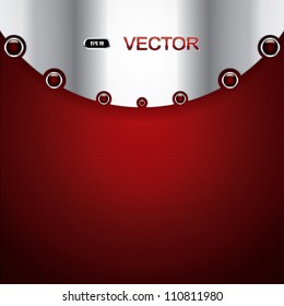 Abstract background, metallic red brochure, vector