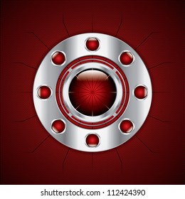 Abstract background, metallic red brochure, vector